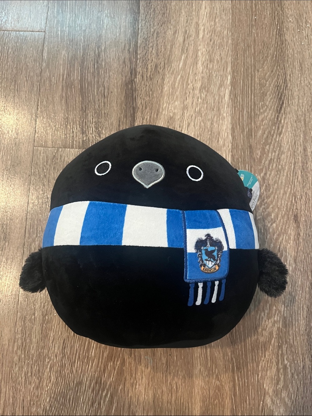 Squishmallows Ravenclaw Raven Black Plush with Blue and White Scarf